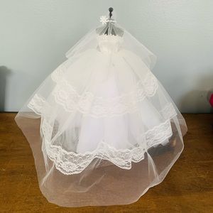 Bride in White Wedding Gown Centerpiece